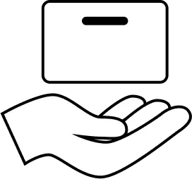 Professional presenting with QR code or document